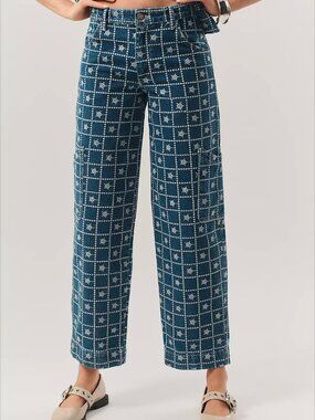 Damson Madder Drew Embroidered Cargo Jeans